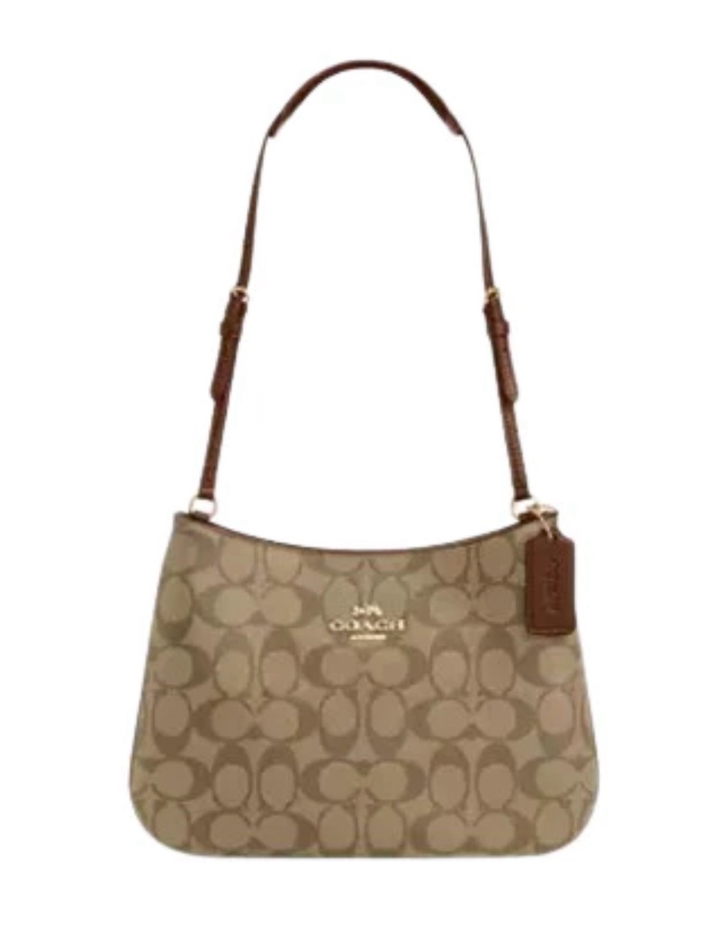 Coach Penelope Signature Canvas Shoulder Bag in Khaki/Brown